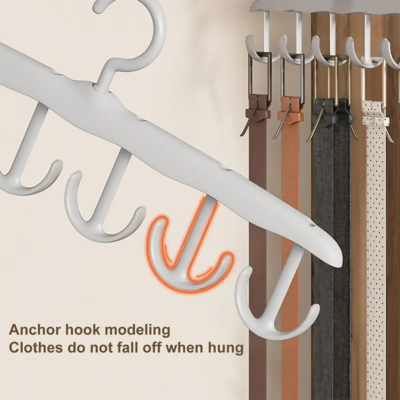 2pcs Multi-functional Suspender Clothes Hanger with 12 Non-slip Thickened Hooks