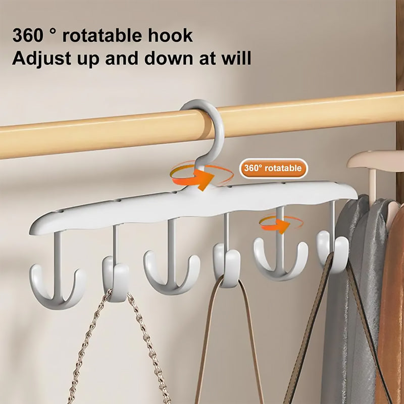 2pcs Multi-functional Suspender Clothes Hanger with 12 Non-slip Thickened Hooks