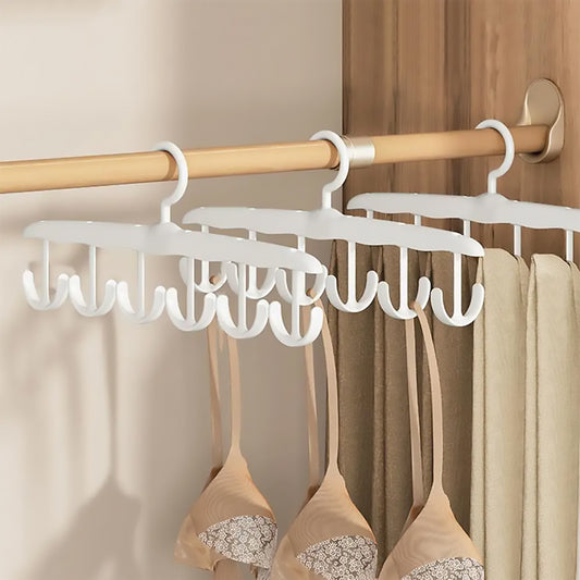 2pcs Multi-functional Suspender Clothes Hanger with 12 Non-slip Thickened Hooks