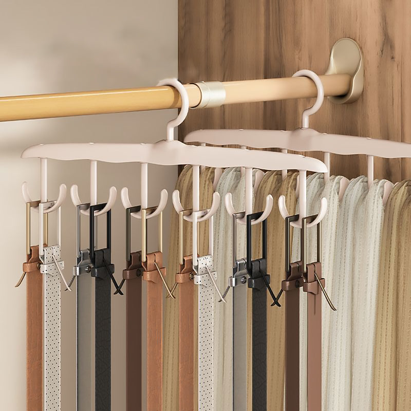 2pcs Multi-functional Suspender Clothes Hanger with 12 Non-slip Thickened Hooks