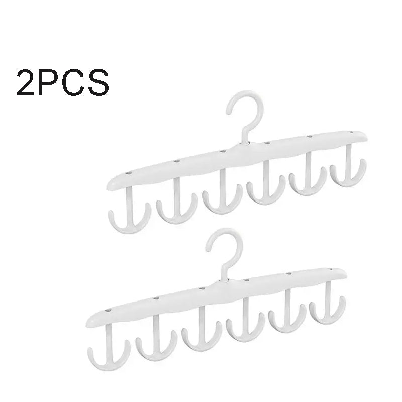 2pcs Multi-functional Suspender Clothes Hanger with 12 Non-slip Thickened Hooks